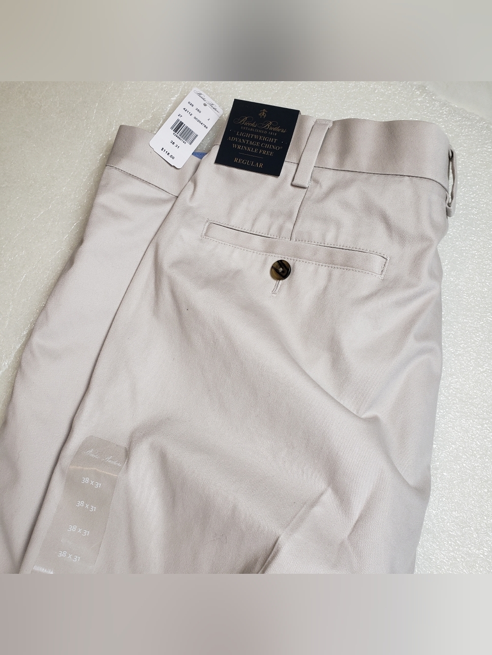 NWT Brooks Brothers Men's 38x31 Lightweight Advantage Chino Pants Office Work
